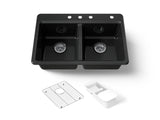 Riverby® 33" top-mount double-bowl workstation kitchen sink