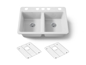 Riverby® 33" undermount double-bowl kitchen sink