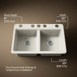 Riverby® 33" undermount double-bowl kitchen sink