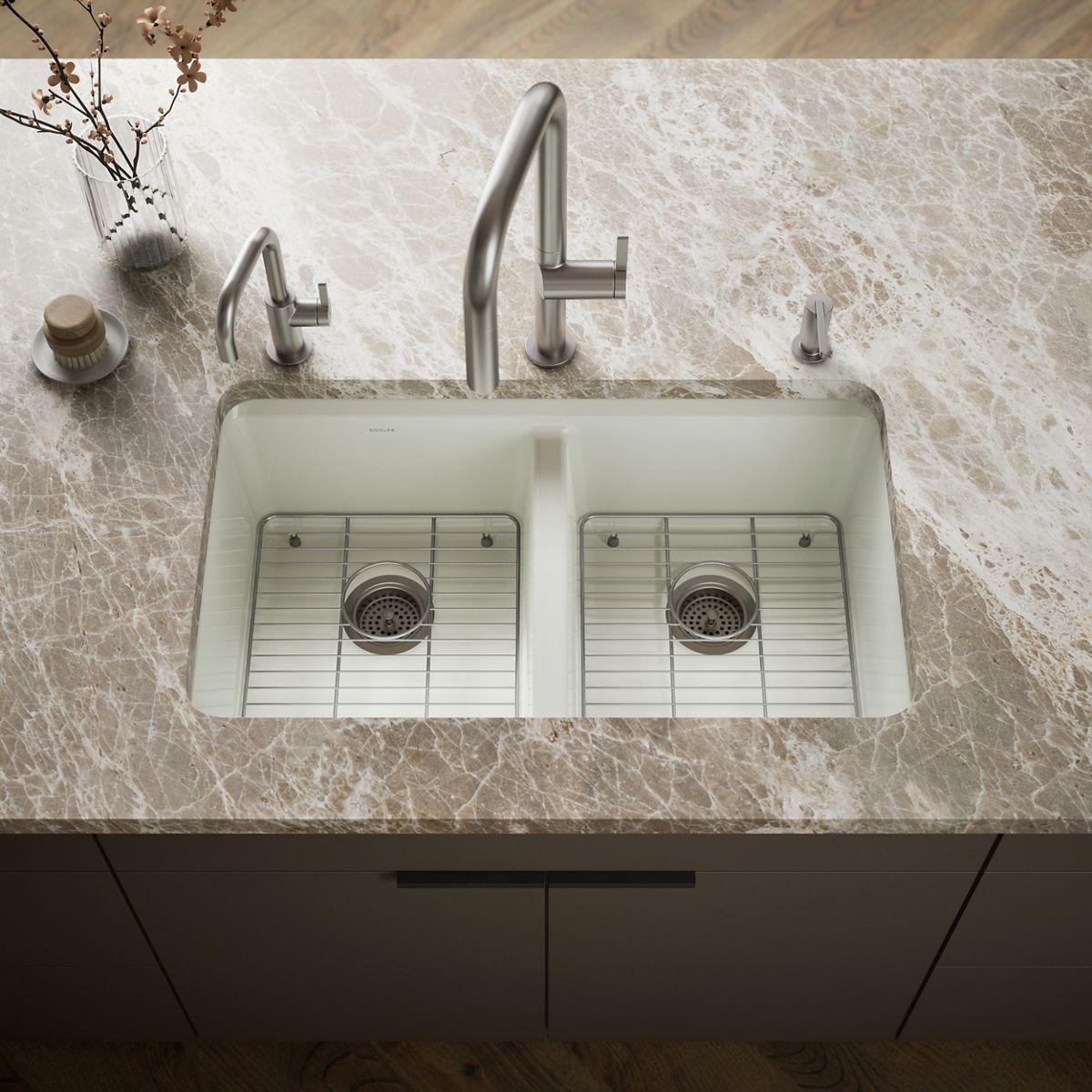 Riverby® 33" undermount double-bowl kitchen sink