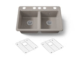 Riverby® 33" undermount double-bowl kitchen sink