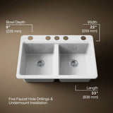 Riverby® 33" undermount double-bowl workstation kitchen sink