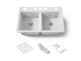 Riverby® 33" undermount double-bowl workstation kitchen sink