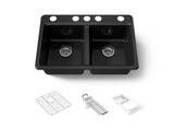 Riverby® 33" undermount double-bowl workstation kitchen sink
