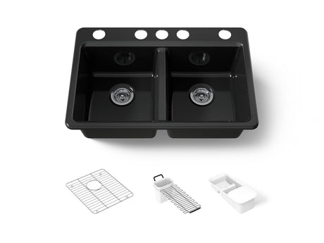 Riverby® 33" undermount double-bowl workstation kitchen sink