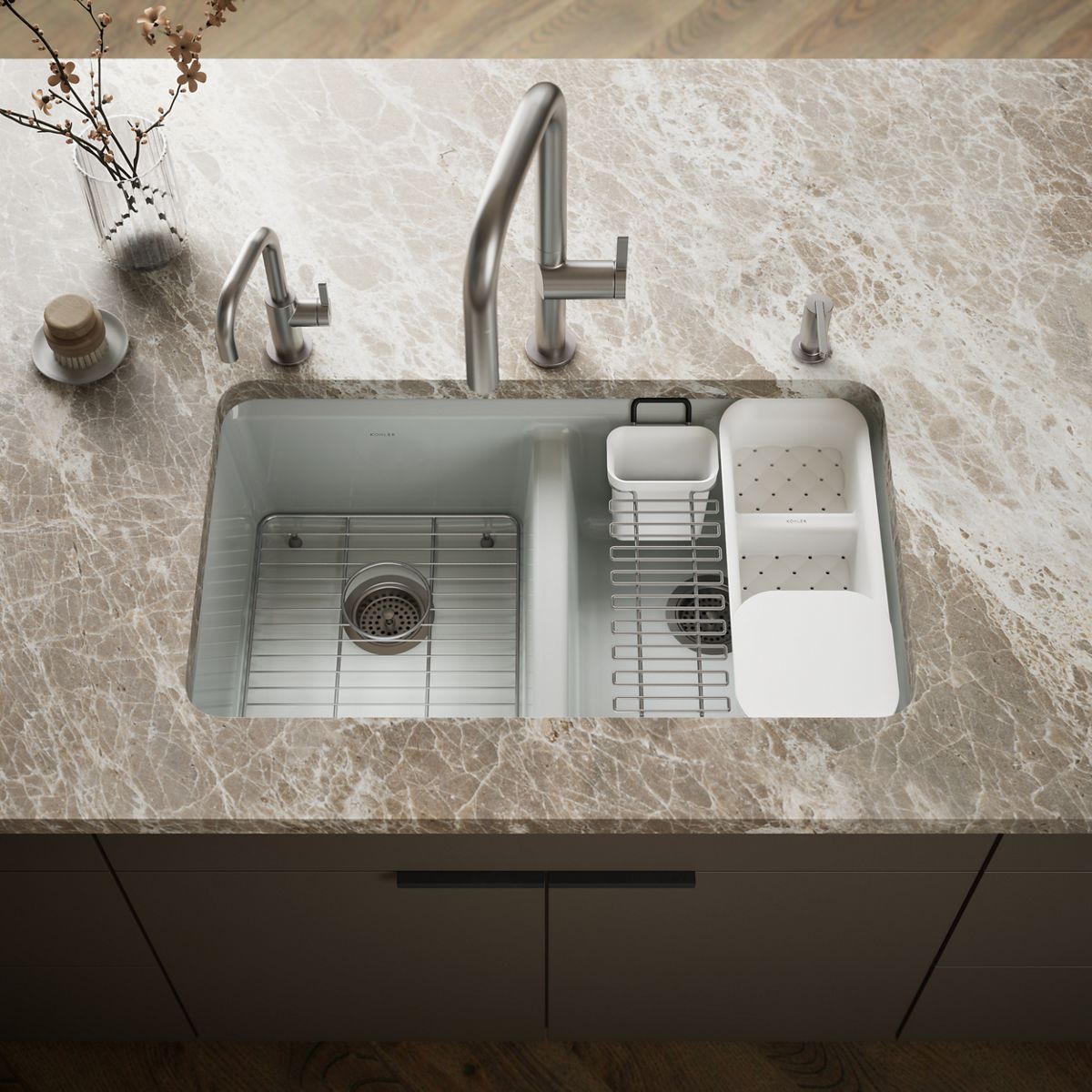 Riverby® 33" undermount double-bowl workstation kitchen sink