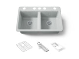 Riverby® 33" undermount double-bowl workstation kitchen sink