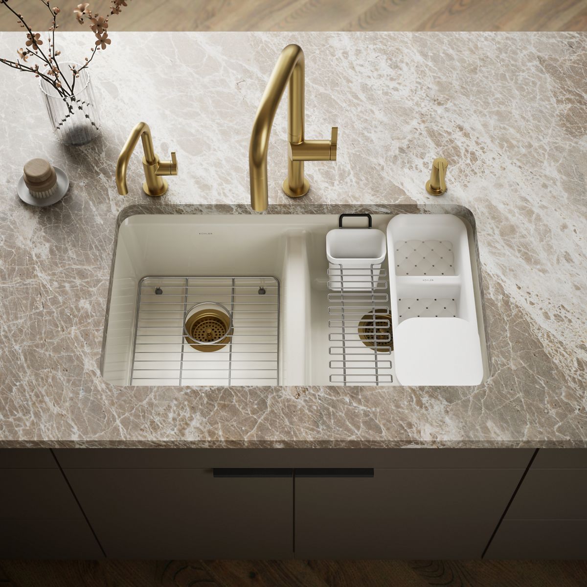 Riverby® 33" undermount double-bowl workstation kitchen sink