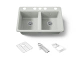 Riverby® 33" undermount double-bowl workstation kitchen sink