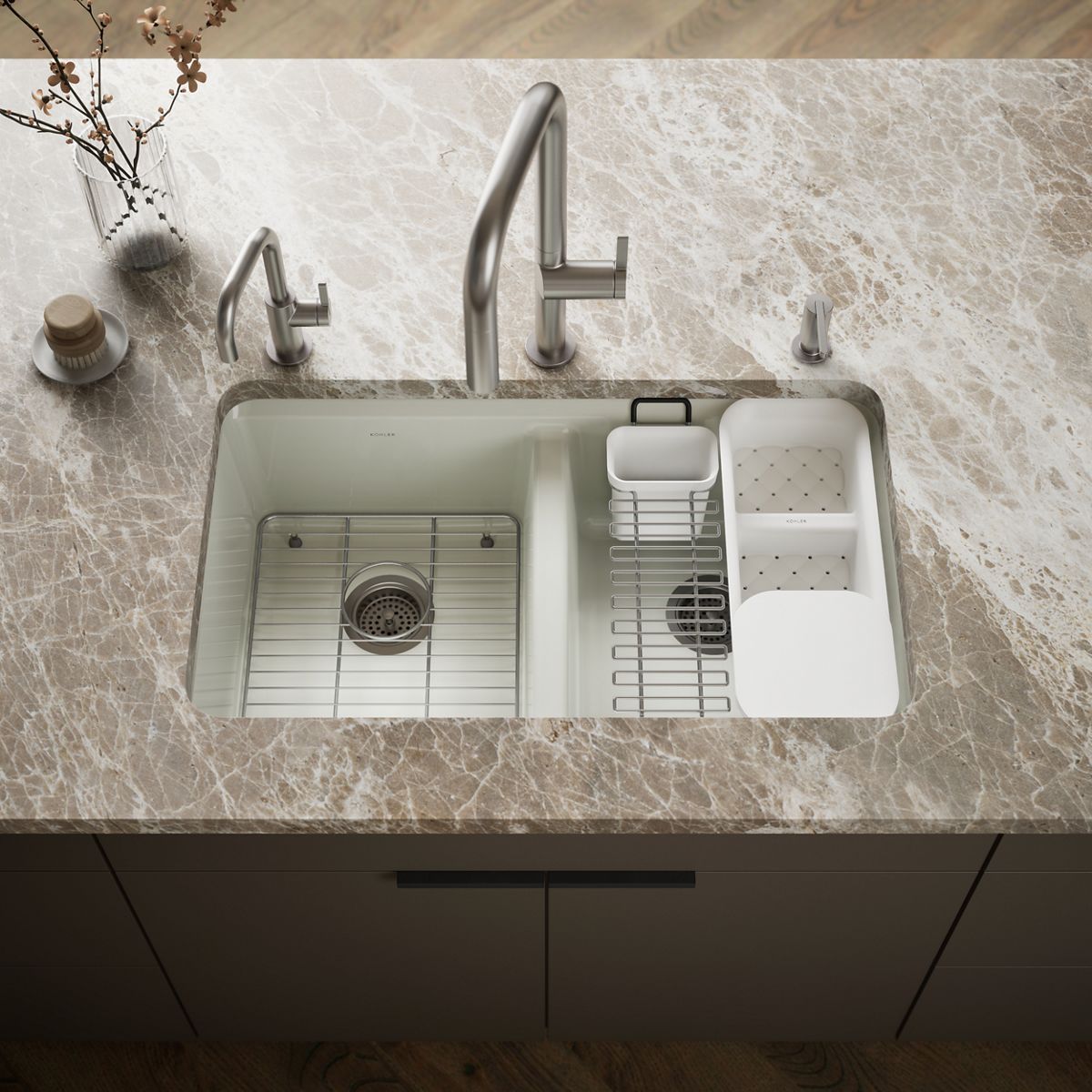 Riverby® 33" undermount double-bowl workstation kitchen sink
