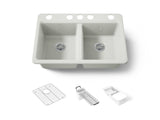 Riverby® 33" undermount double-bowl workstation kitchen sink