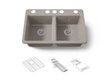 Riverby® 33" undermount double-bowl workstation kitchen sink