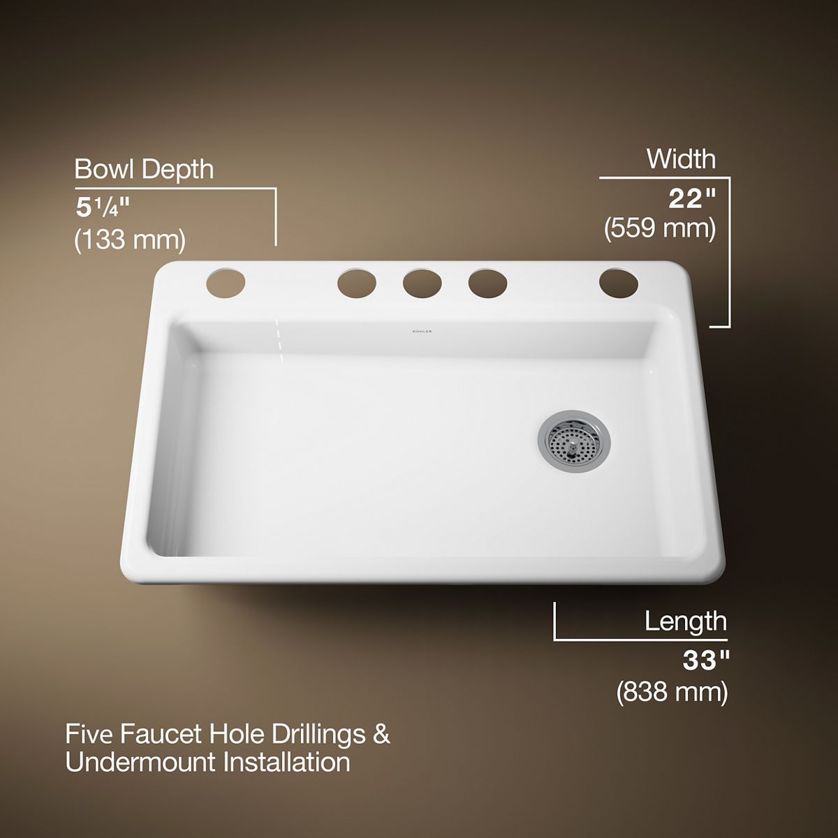 Riverby® 33" undermount single-bowl kitchen sink