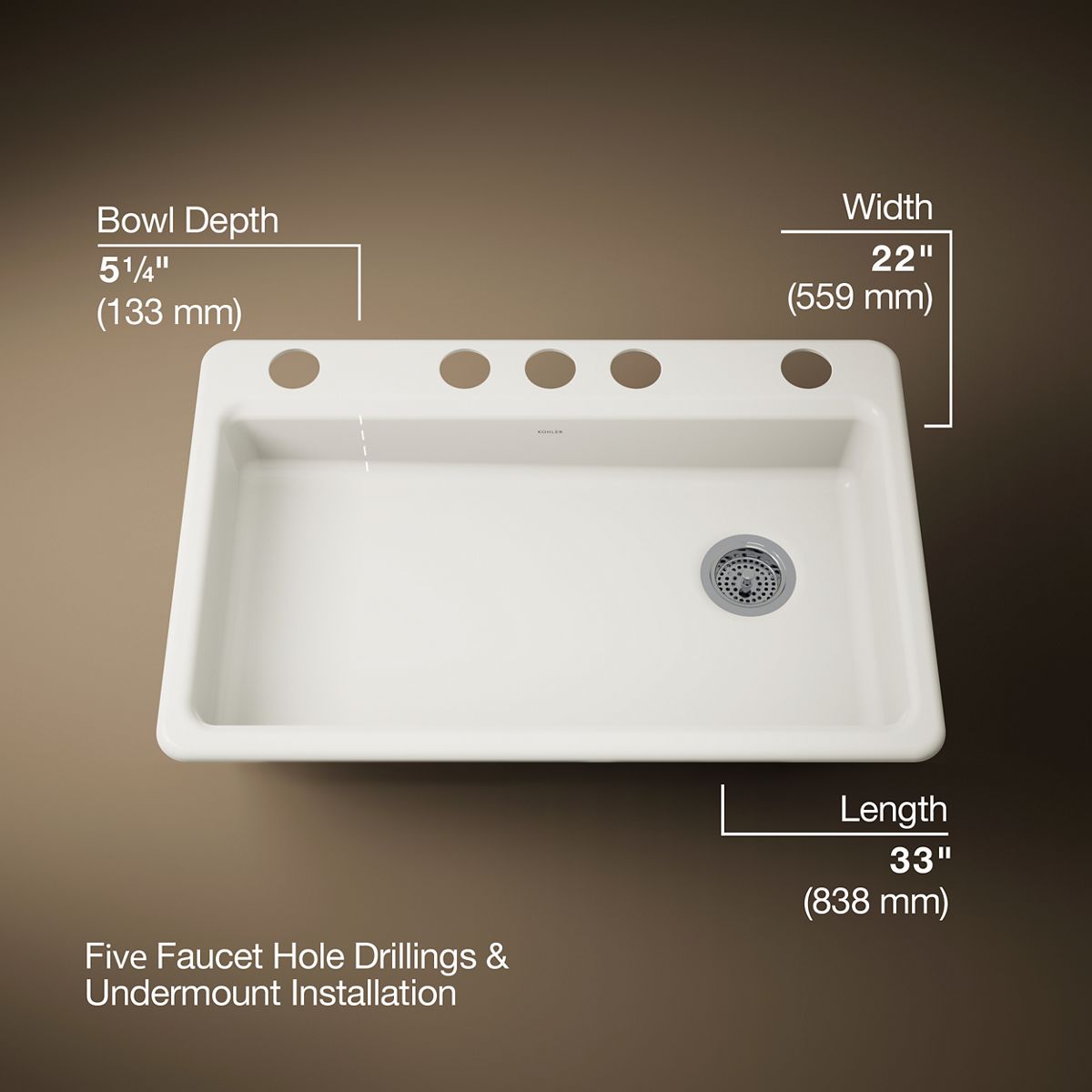 Riverby® 33" undermount single-bowl kitchen sink
