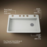 Riverby® 33" undermount single-bowl kitchen sink