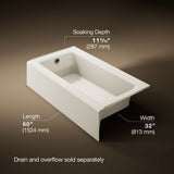 Bellwether® 60" x 32" alcove bath, left drain