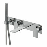 Wallmount tub filler with handshower