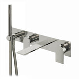 Wallmount tub filler with handshower