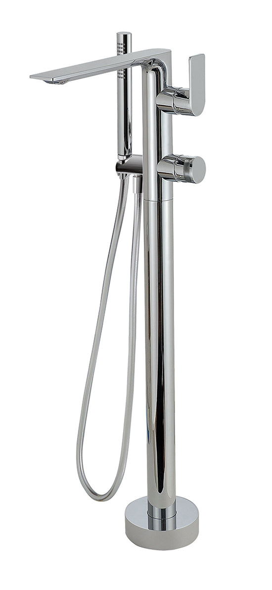 Floormount tub filler with handshower