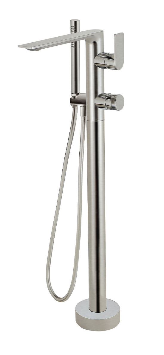 Floormount tub filler with handshower