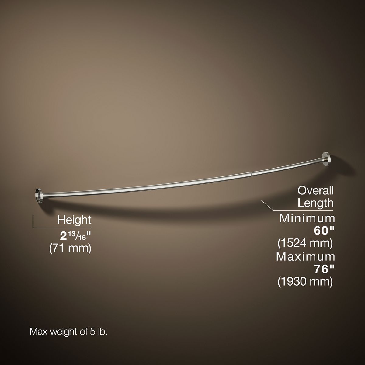 Expanse® Curved shower rod