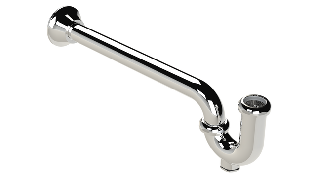 Cast P-Trap with 15" Wall Bend and Cleanout (95-15)