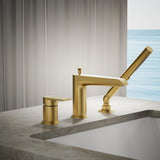 Hint® Deck-mount bath faucet with handshower