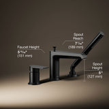 Hint® Deck-mount bath faucet with handshower