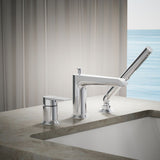 Hint® Deck-mount bath faucet with handshower