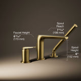 Avid® Deck-mount bath faucet with handshower