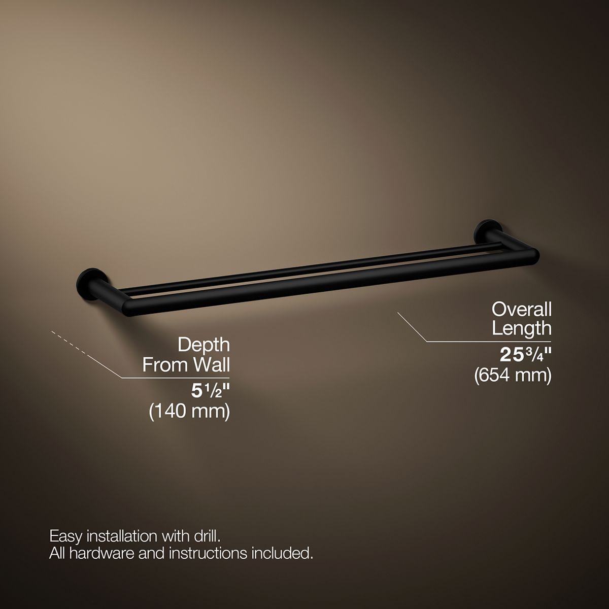 Kumin™ 24" double towel bar