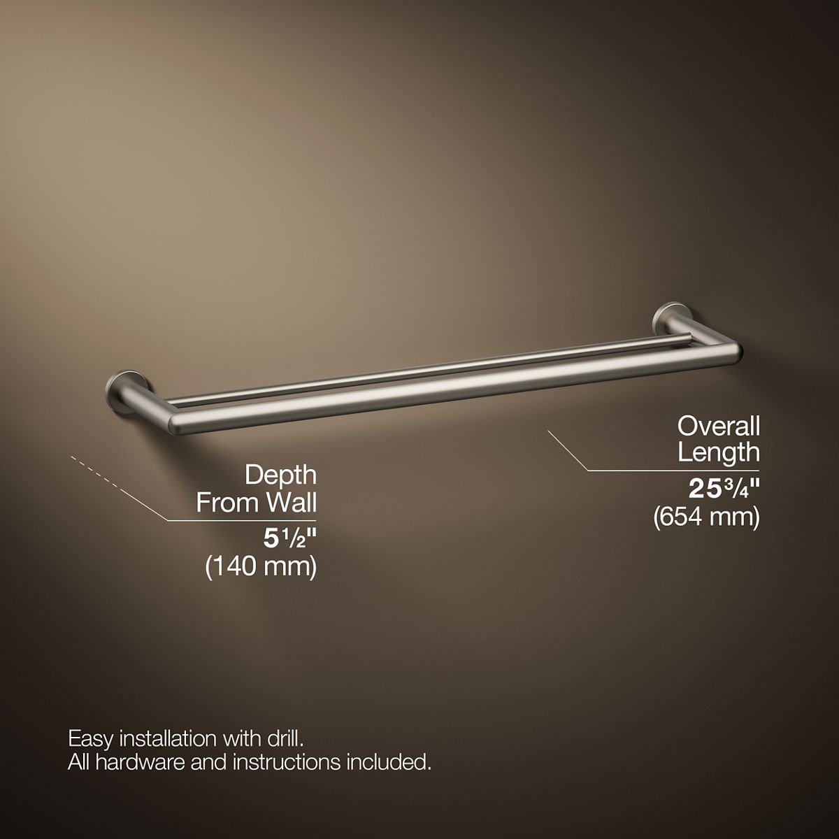 Kumin™ 24" double towel bar