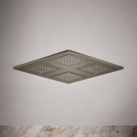 WaterTile® Rain Overhead shower panel with four 22-nozzle sprayheads