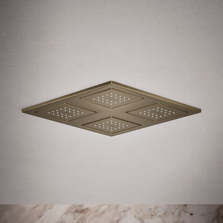 WaterTile® Rain Overhead shower panel with four 22-nozzle sprayheads