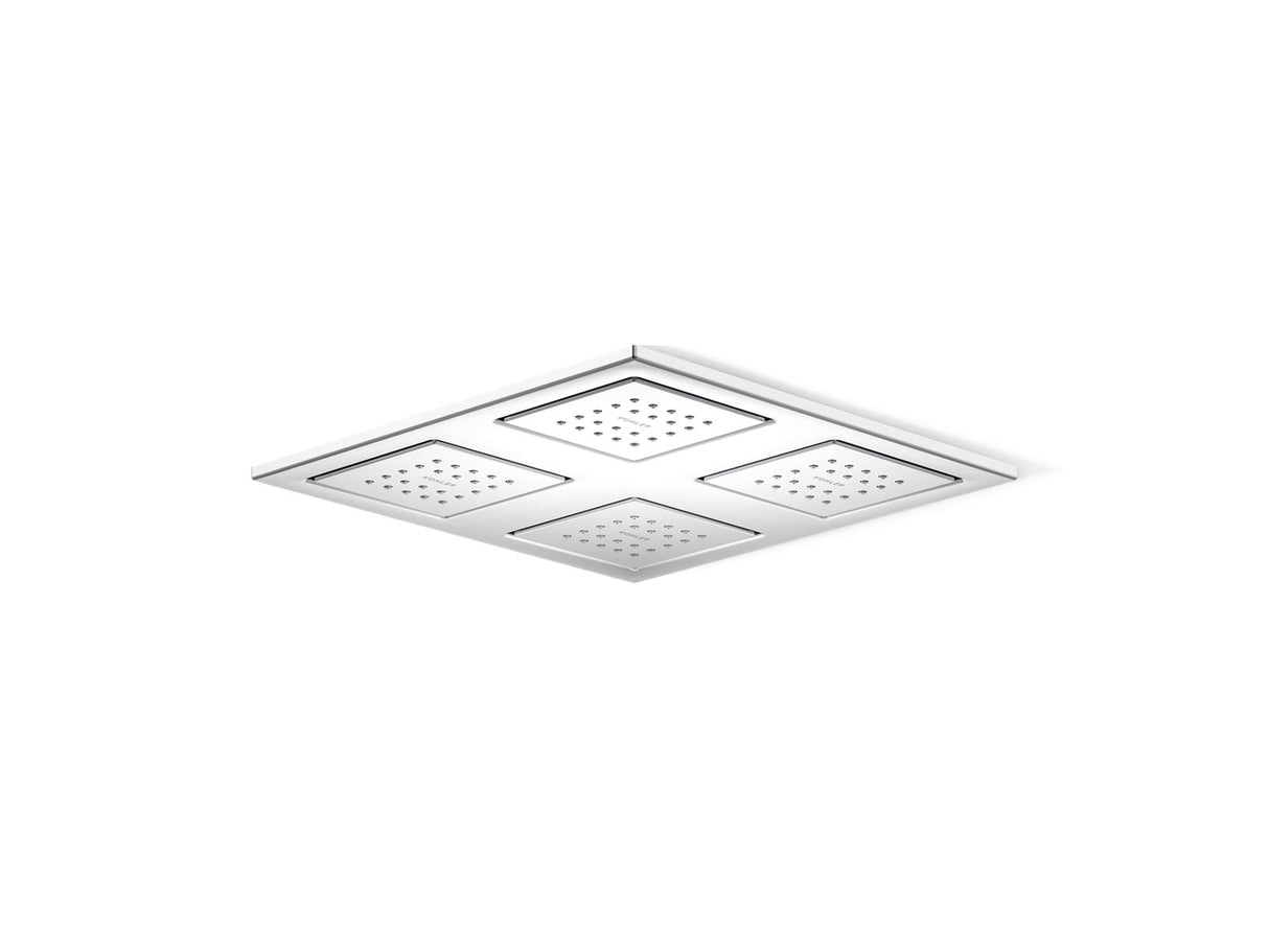WaterTile® Rain Overhead shower panel with four 22-nozzle sprayheads