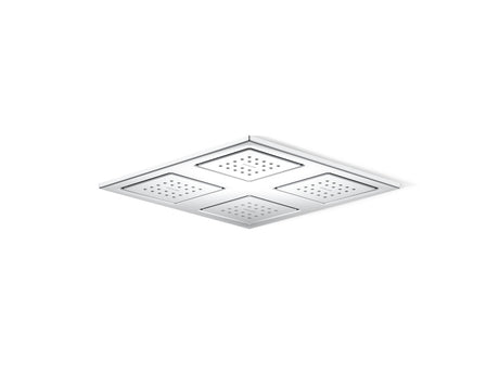 WaterTile® Rain Overhead shower panel with four 22-nozzle sprayheads