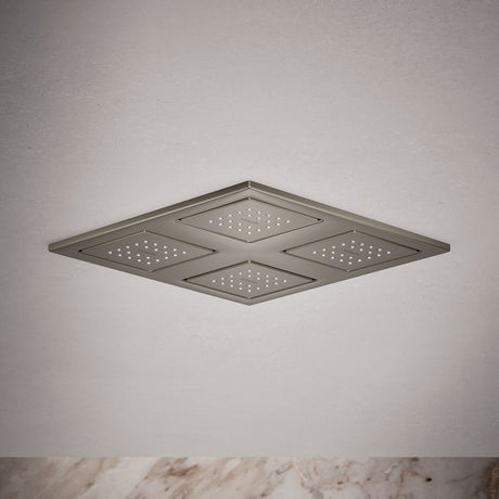 WaterTile® Rain Overhead shower panel with four 22-nozzle sprayheads