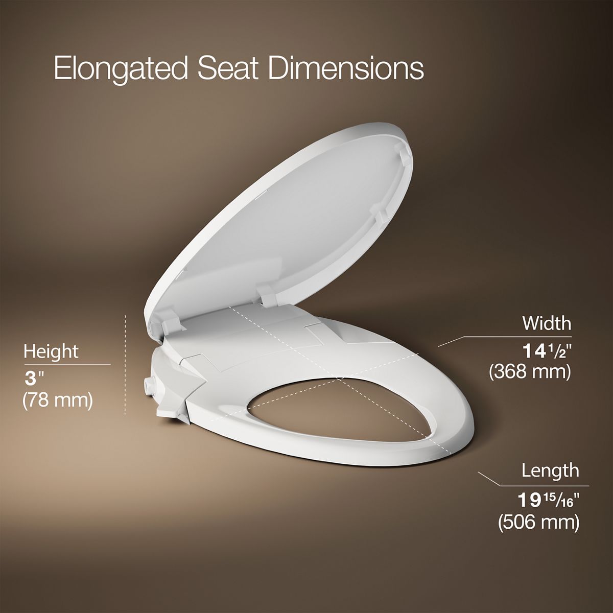 PureWash® M300 Elongated manual bidet toilet seat