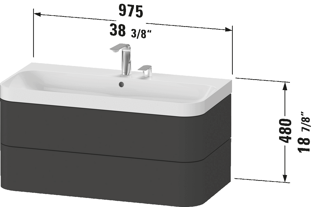 Happy D.2 Plus c-shaped Vanity