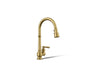 Artifacts® Pull-down kitchen sink faucet with three-function sprayhead