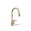 Artifacts® Pull-down kitchen sink faucet with three-function sprayhead