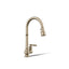 Artifacts® Pull-down kitchen sink faucet with three-function sprayhead