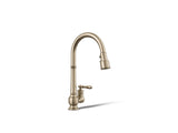 Artifacts® Pull-down kitchen sink faucet with three-function sprayhead