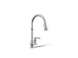 Artifacts® Pull-down kitchen sink faucet with three-function sprayhead