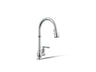 Artifacts® Pull-down kitchen sink faucet with three-function sprayhead