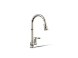 Artifacts® Pull-down kitchen sink faucet with three-function sprayhead