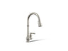 Artifacts® Pull-down kitchen sink faucet with three-function sprayhead