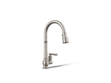 Artifacts® Pull-down kitchen sink faucet with three-function sprayhead