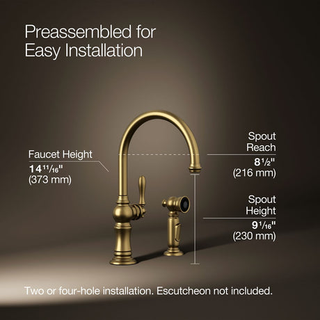Artifacts® Single-handle kitchen sink faucet with two-function sprayhead