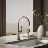 Artifacts® Single-handle kitchen sink faucet with two-function sprayhead